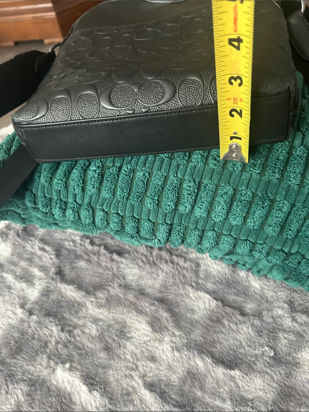 Coach Black Embossed Signature Leather Crossbody - Picture 5 of 8